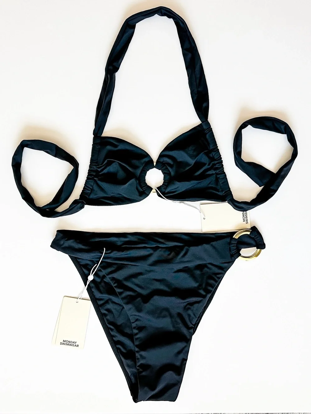 Monday Swimwear Brontë Top & Antigua Bottom Bikini Set Black Women’s